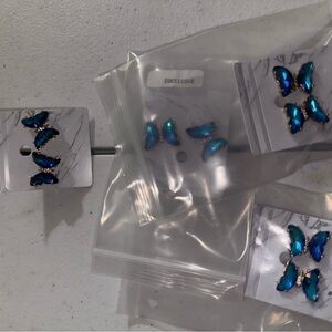 Elegant Blue Butterfly Earrings
